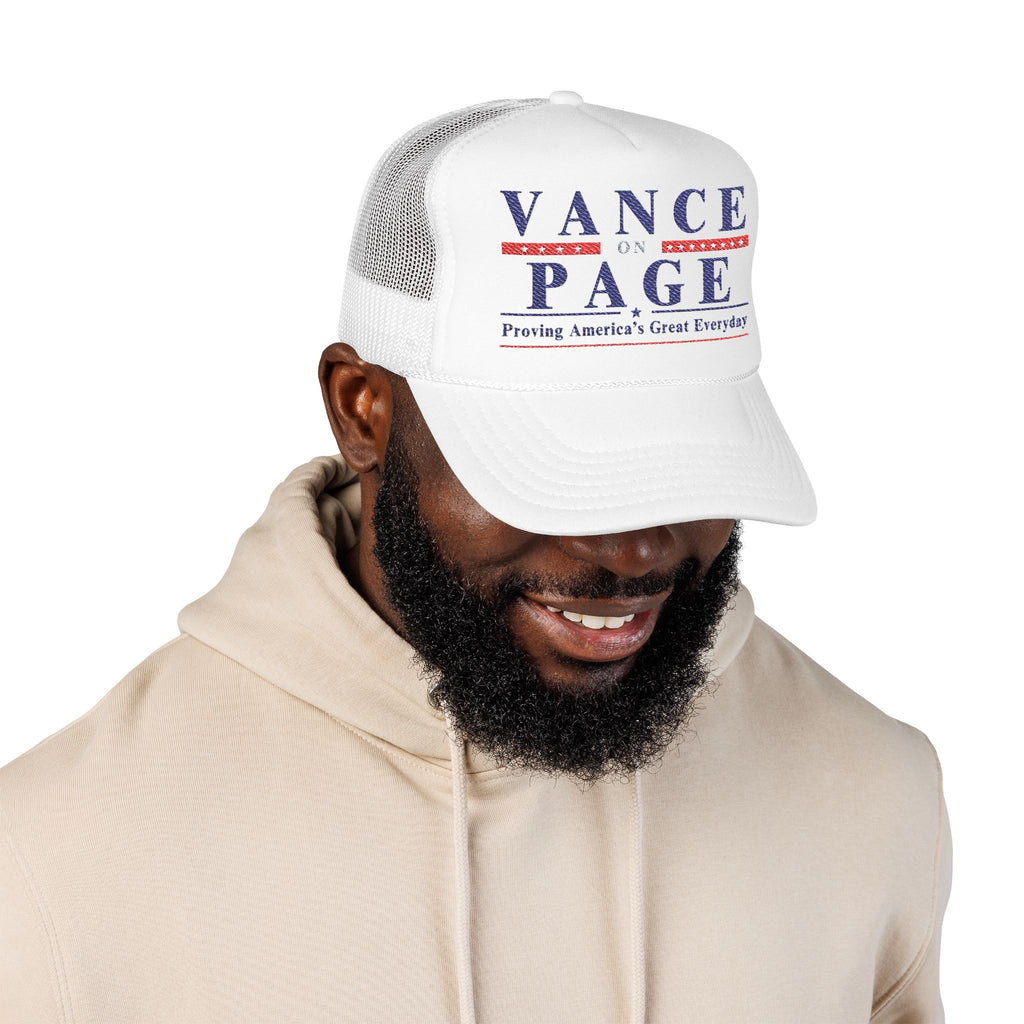 VANCE ON PAGE - Presidental Campaign Foam Trucker Hat - Embroidery Style