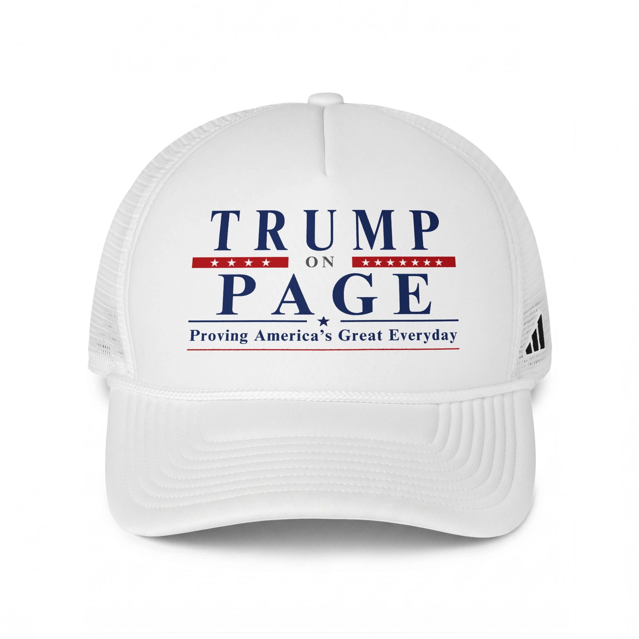 Trump on Page Adidas Trucker Hat