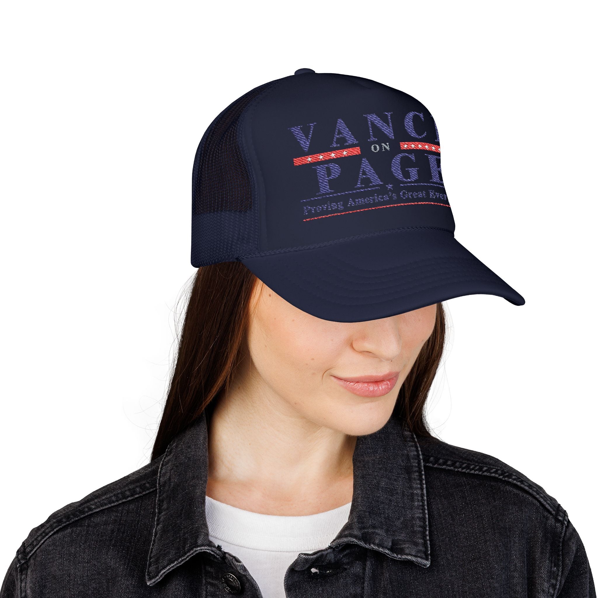 VANCE ON PAGE - Presidental Campaign Foam Trucker Hat - Embroidery Style
