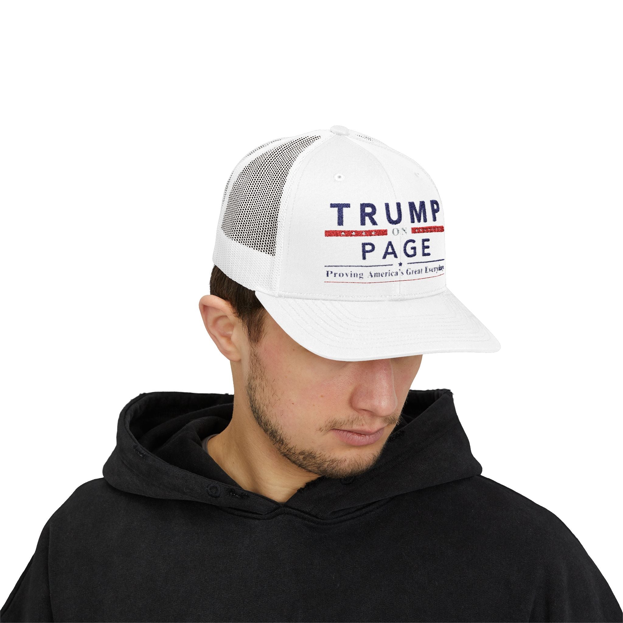 Trump On Page - Mesh Snapback Hat