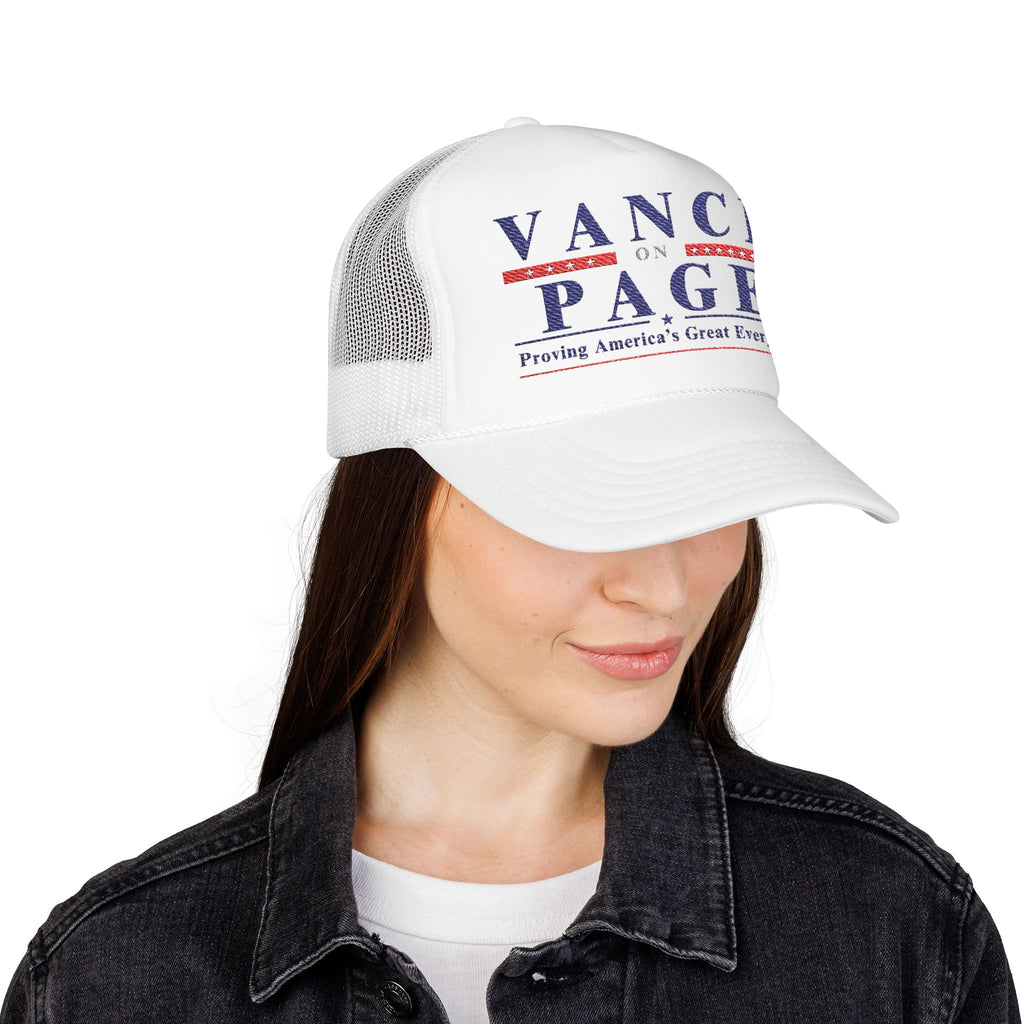 VANCE ON PAGE - Presidental Campaign Foam Trucker Hat - Embroidery Style