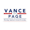 Vance on Page Political Sticker — 'Proving America’s Great Everyday' Kiss-Cut